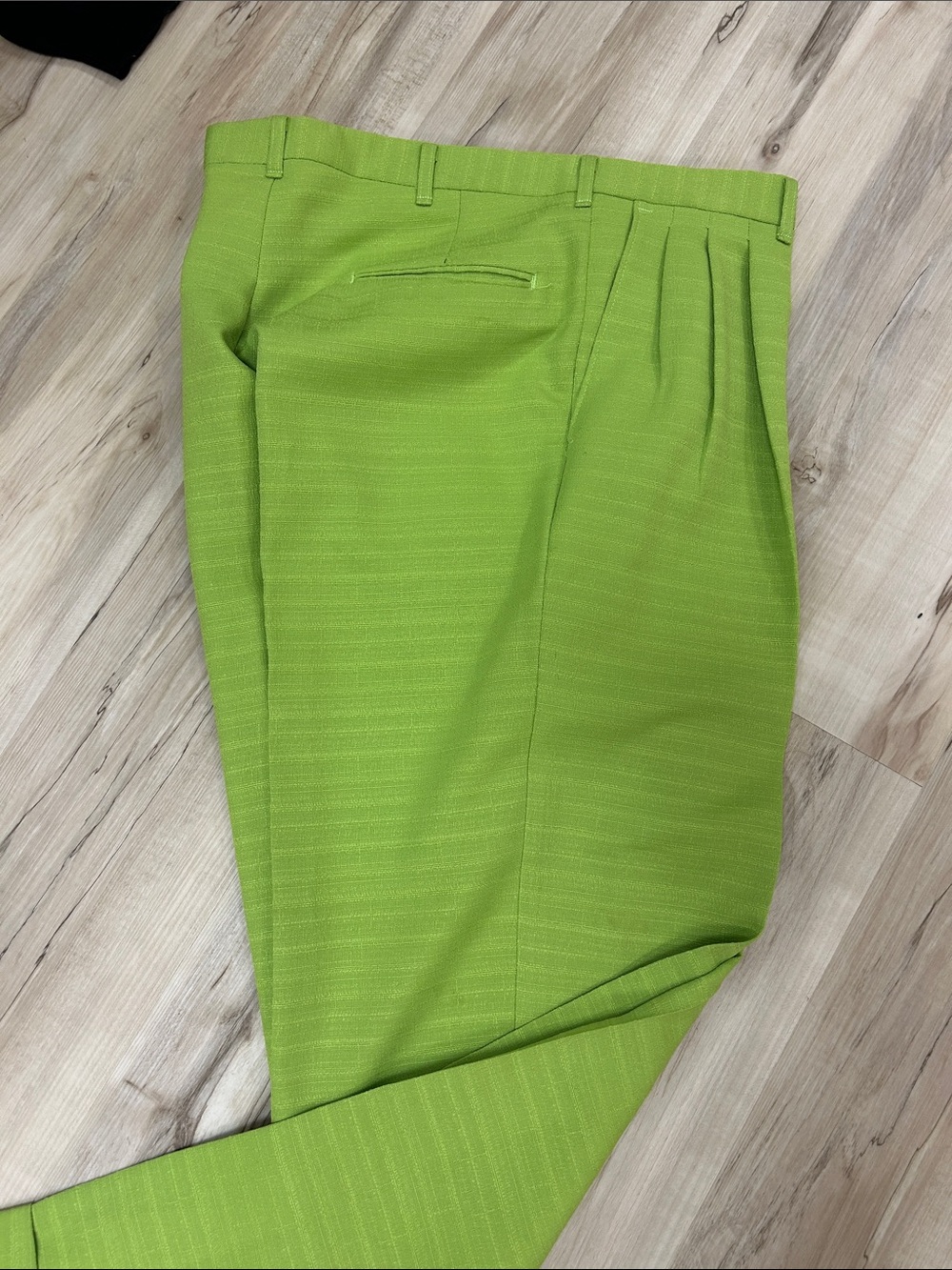 Rodolfo Green Tailored Women's Pants with black turtleneck sweater XL image 2